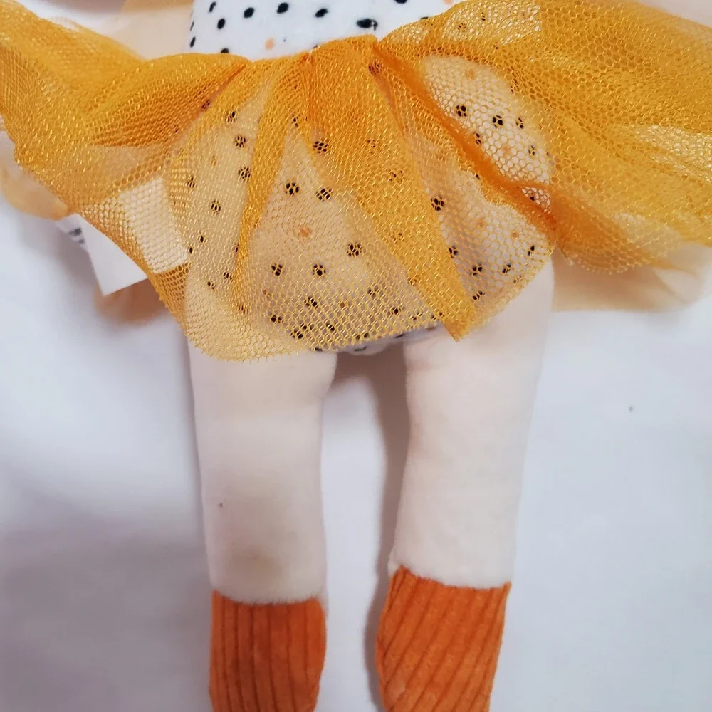 Dream Gro Halloween Plush Doll Baby Lovey Clip On Tutu Dress Orange Pumpkin New